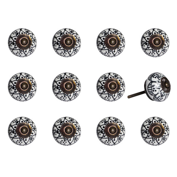 TODAY DECOR Todaydecor 1.5" X 1.5" X 1.5" Black White CopperKnobs 12